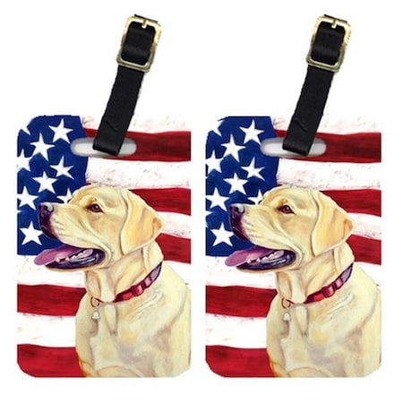 Carolines Treasures Carolines Treasures LH9008BT Pair Of USA American Flag With Labrador Luggage Tags LH9008BT